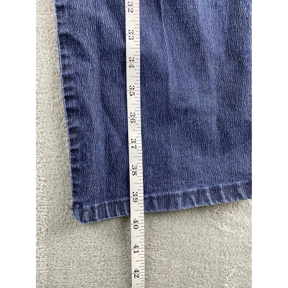 Lee Womens Relaxed Fit Straight Leg Jeans Dark Indigo Blue Stretch Size 12M